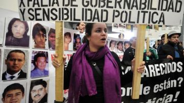 Familiares de desaparecidos en una manifestación en la ciudad mexicana de Monterrey. Mexico.
