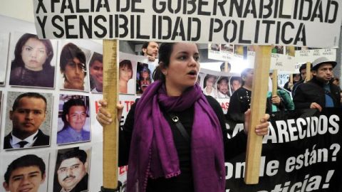 Familiares de desaparecidos en una manifestación en la ciudad mexicana de Monterrey. Mexico.