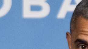 El presidente estadounidense, Barack Obama, cuando pronunciaba un discurso en  evento de campaña.