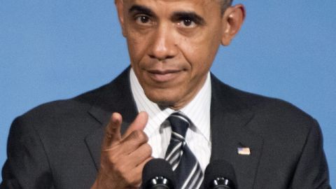 El presidente estadounidense, Barack Obama, cuando pronunciaba un discurso en evento de campaña.
