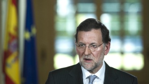 El presidente Mariano Rajoy, ante periodistas.