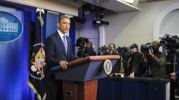 El presidente Barack Obama  habla sobre el avance de las negociaciones con los legisladores en la Casa Blanca, en Washington, D.C.