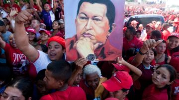 Simpatizantes del presidente de Venezuela, Hugo Chávez, en un acto en Sabaneta, Barinas, Venezuela.