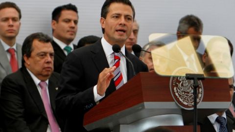 El presidente de México, Enrique Peña Nieto, en uno de sus discursos en la Ciudad de México.