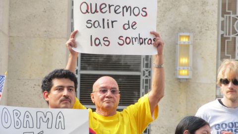 Manifestantes en Houston pidieron una reforma de inmigración integral este año.