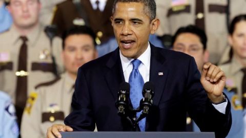 Barack Obama conmemoró hoy el vigésimo aniversario de una ley federal. En la foto, el Presidente en una actividad en Minneapolis.