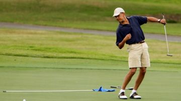 Obama  practicó ayer uno de sus deportes favoritos jugando con Tiger.