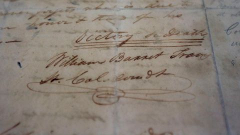 La famosa misiva de William Barret Travis dirigida "al pueblo de Texas.
