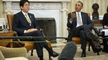 El presidente Obama recibió a Shinzo Abe  en la Casa Blanca con el propósito de reforzar su crucial alianza en momentos de tensión por una disputa territorial sino-nipona y la prueba nuclear de Norcorea.
