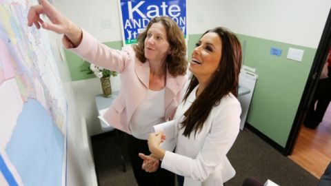 La candidata por el distrito 4 del LAUSD Kate Anderson, recibió esta semana el apoyo  de la actriz  Eva Longoria.