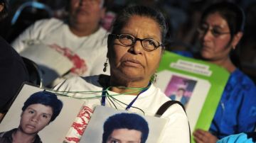 Participantes en la caravana de madres centroamericanas que cada año buscan a sus hijos  en México acudieron en octubre  a un acto en el mu- nicipio de Escobedo, en el estado mexicano de Nuevo León.