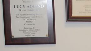 Lucy Robles-Aquino lleva 22 años trabajando como voluntaria y traductora en el Centro Médico Illinois Masonic, en Lake View.