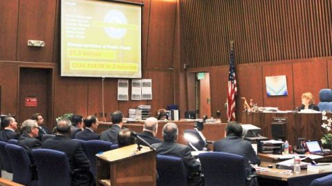 La jueza Kathleen Kennedy preside una de las audiencias del caso Bell.