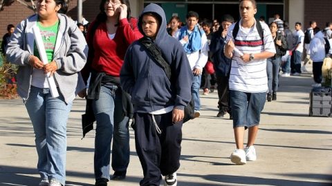 Estudiantes que conforman el estudiantado de la  escuela Roosevelt del Este de Los  Ángeles, debaten  ahora su futuro.
