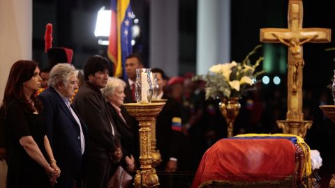 La mandataria argentina Cristina Fernández, el boliviano Evo Morales y el uruguayo José Mujica.