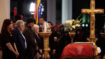La mandataria argentina Cristina Fernández, el boliviano Evo Morales y el uruguayo José Mujica.