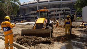 La remodelación del Estadio Maracaná se vio detenida el miércoles pasado debido a la  inundación causada por una tormenta.