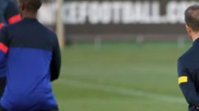 El agresor era un hincha iraquí del club de fútbol Barcelona.  En la foto, jugadores del FC Barcelona durante un entrenamiento en la Ciutat Esportiva Joan Gamper.