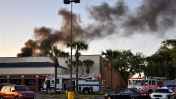 La avioneta chocó contra un árbol y una verja cuando se estrelló en un estacionamiento de vehículos cerca del aeropuerto de Fort Lauderdale, Florida.