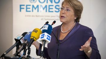 Michelle Bachelet, expresidenta de Chile, cuando se encontraba  en una rueda de prensa en Rabat, Marruecos.
