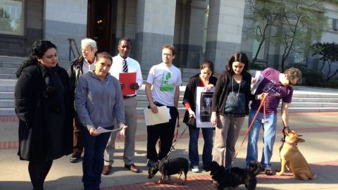 Manifestación a favor de la aprobación del  Acta de Confianza en California.