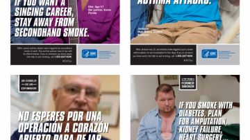 Estas imágenes serán utilizadas en la nueva campaña nacional contra el tabaquismo.