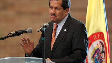 El vicepresidente de Colombia, Angelino Garzón, cuando pronunciaba un discurso  en Bogotá (Colombia).