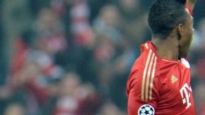 El austriaco del Bayern Munich,  David Alaba, pega descomunal salto para festejar su gol ante el Juventus en el Allianz Arena.