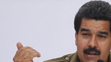 El candidato oficialista de Venezuela  Nicolás Maduro.