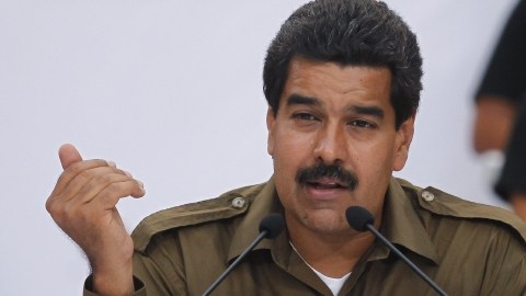 El candidato oficialista de Venezuela  Nicolás Maduro.