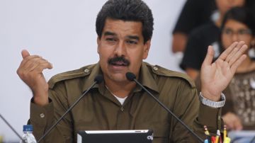 El candidato oficialista de Venezuela  Nicolás Maduro.