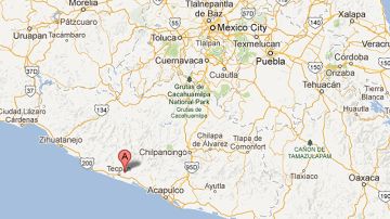 Mapa que muestra el sitio del epicentro del sismo ocurrido en México.