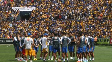 Más de 20 mil fans cobijaron ayer a los Tigres durante la práctica en el Universitario.