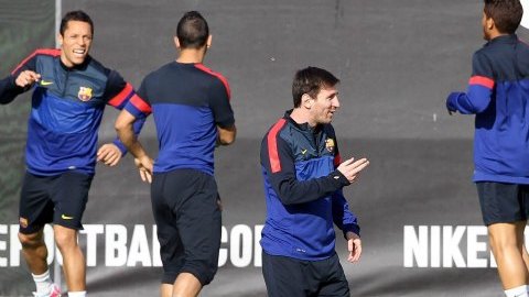 Lionel Messi mostró mejorías tras su lesión y entrenó a la par que sus compañeros