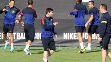 Lionel Messi mostró mejorías tras su lesión y entrenó a la par que sus compañeros