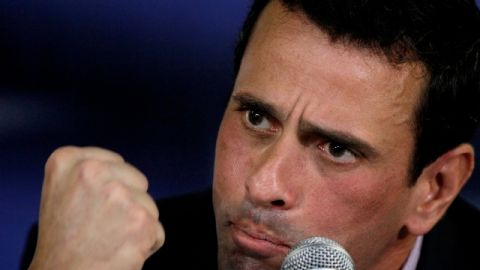Opposition presidential candidate Henrique Capriles speaks during a news conference in Caracas, Venezuela, Monday, April 1, 2013. Both Nicolas Maduro, Chavez's chosen successor, and opposition Gov. Henrique Capriles face the challenge of spelling out a vision for a future without Chavez, who dominated this 28 million-person country like few other leaders have during his 14 years in power. (AP Photo/Fernando Llano)