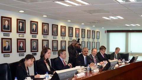 El procurador general de México, Jesús Murillo Karam, se reunió con el procurador estadounidense Eric Holder.