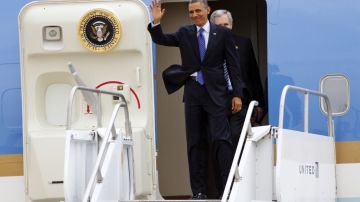 Obama llegó a Austin, la primera escala de la gira.