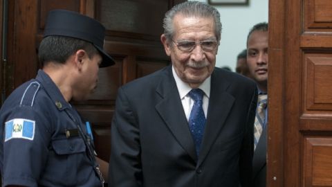 El exdictador de Guatemala, Efraín Ríos Montt, cuando llegaba a la corte en una continuación de su juicio por genocidio.