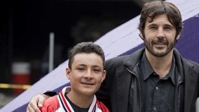 El director de la película, Diego Quemada-Díez (segundo de izq. a der.) presentó su fílme en Francia.