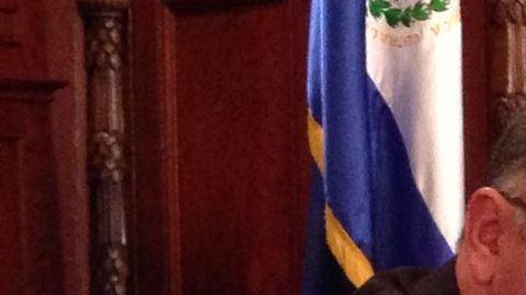 El presidente salvadoreño Mauricio Funes durante una gira de dos días por Washington.