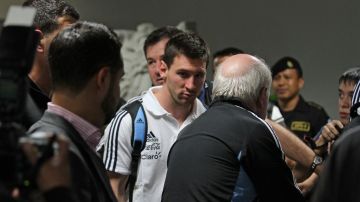 Messi a su llegada a Guatemala.