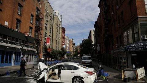 Auto involucrado en el accidente en el East Village.