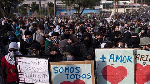 Manifestantes en Sao Paulo.