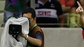 Festejos en la anotación del tercer gol e España ante Nigeria.