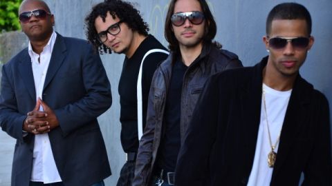 Los integrantes del grupo de merengue y hip hop Proyecto Uno.