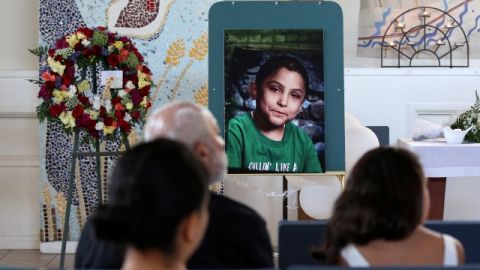 Foto de Gabriel Fernández en su funeral en la iglesia cristiana Church of the Foothills, Sylmar.