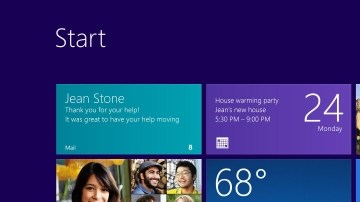 Microsoft muestra la pantalla de inicio de Windows 8.1, la primera actualización que es  una revisión de su  sistema operativo.
