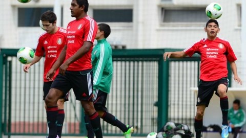 La selección mexicana sub-20, durante un entrenamiento