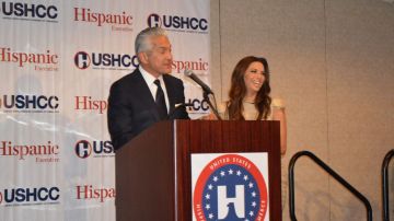 Javier Palomarez, presidente de la USHCC y la actriz y filántropa Eva Longoria.